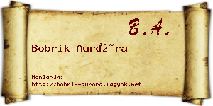 Bobrik Auróra névjegykártya